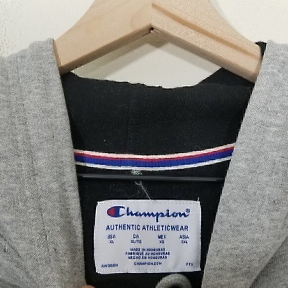 NWT Champion Oxford Gray Powerblend Graphic Hoodie Sweatshirt Size XL - Picture 4 of 6